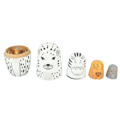 5Pcs Russian Nesting Dolls Hand Made Exquisite Wooden Animal Nesting Dolls for Christmas Gift House Decoration V1294-YM0521-3115230033711