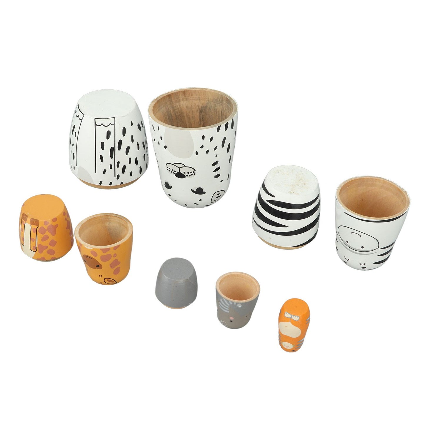 5Pcs Russian Nesting Dolls Hand Made Exquisite Wooden Animal Nesting Dolls for Christmas Gift House Decoration V1294-YM0521-3115230033711