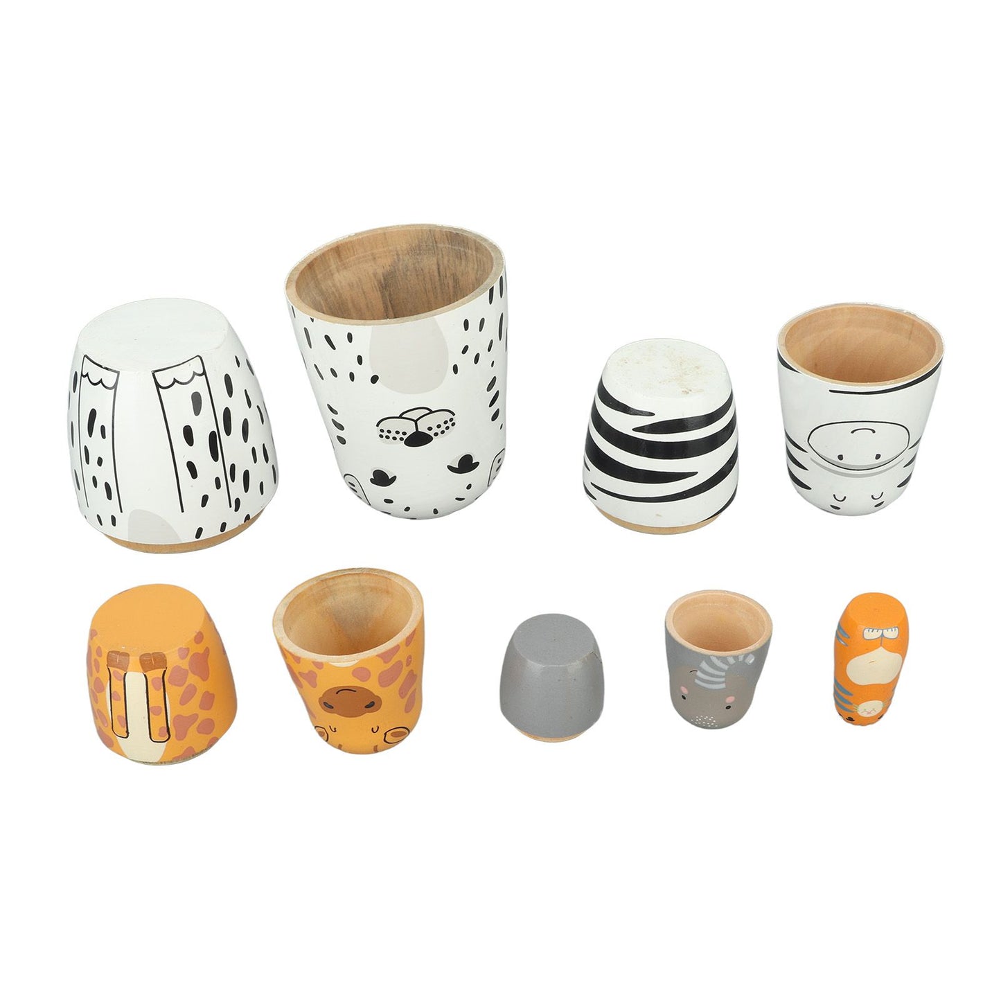5Pcs Russian Nesting Dolls Hand Made Exquisite Wooden Animal Nesting Dolls for Christmas Gift House Decoration V1294-YM0521-3115230033711