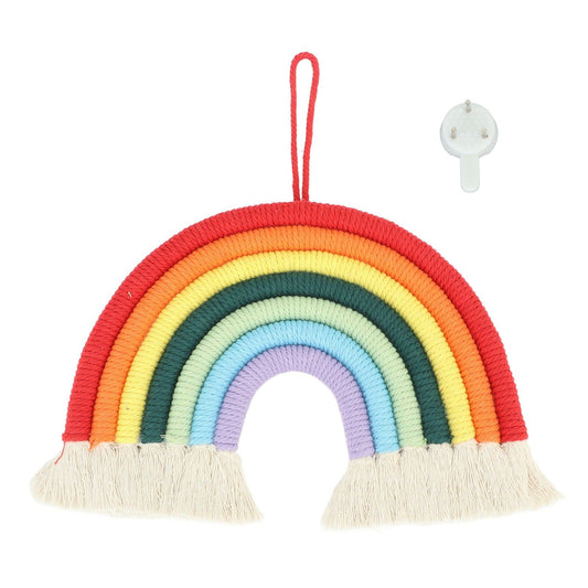 Macrame Woven Rainbow 7 Colors Hand Woven Rainbow Wall Hanging Tassel Decoration for Home Room Photo Prop V1294-YM0521-3115230034211