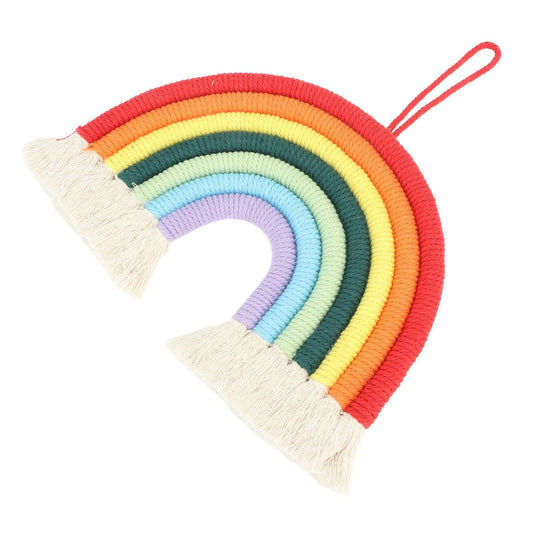Macrame Woven Rainbow 7 Colors Hand Woven Rainbow Wall Hanging Tassel Decoration for Home Room Photo Prop V1294-YM0521-3115230034211