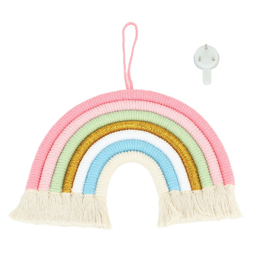 Macrame Woven Rainbow 7 Colors Hand Woven Rainbow Wall Hanging Tassel Decoration for Home Room Photo Prop V1294-YM0521-3115230034212
