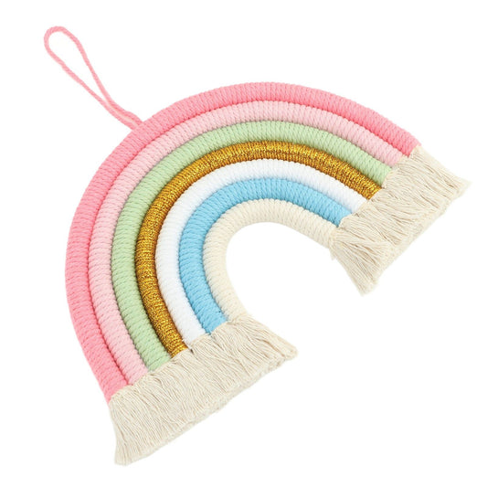 Macrame Woven Rainbow 7 Colors Hand Woven Rainbow Wall Hanging Tassel Decoration for Home Room Photo Prop V1294-YM0521-3115230034212