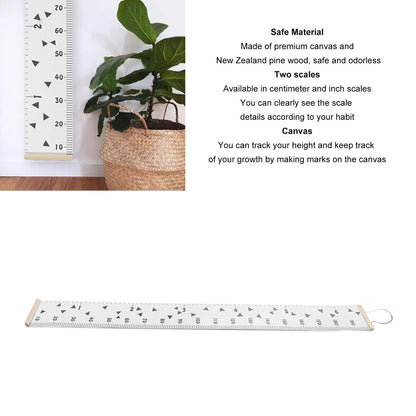 Kids Growth Chart Accurate Baby Height Growth Chart Ruler Removable Canvas Wall Hanging Measurement Chart for V1294-YM0521-3115230034912