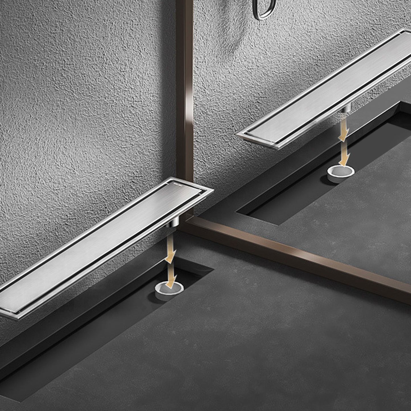 Rectangular Floor Drain Water Barrier Function Avoid Clogging Stainless Steel Shower Linear Drain for Kitchen V1294-YM0521-3116230000911