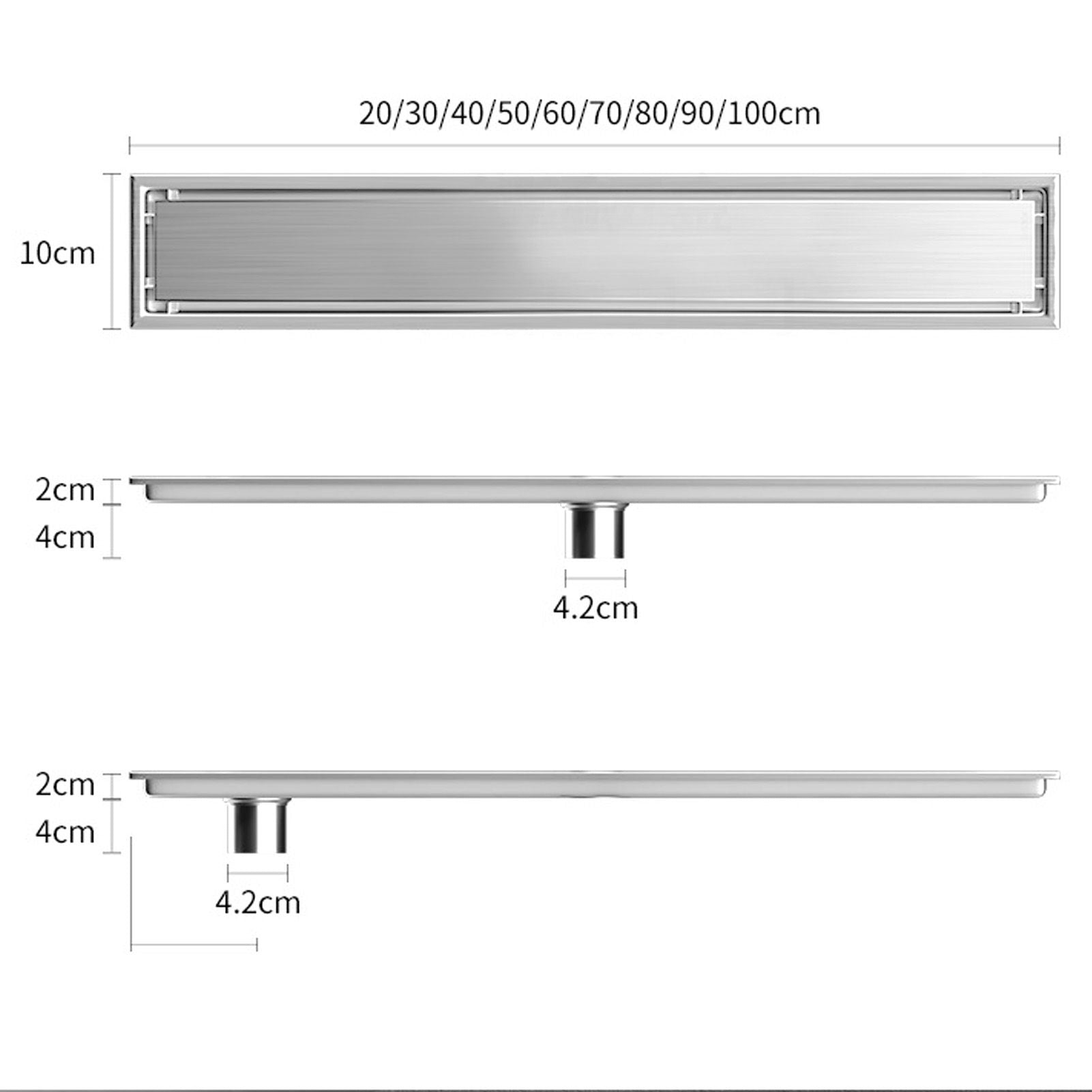 Rectangular Floor Drain Water Barrier Function Avoid Clogging Stainless Steel Shower Linear Drain for Kitchen V1294-YM0521-3116230000911