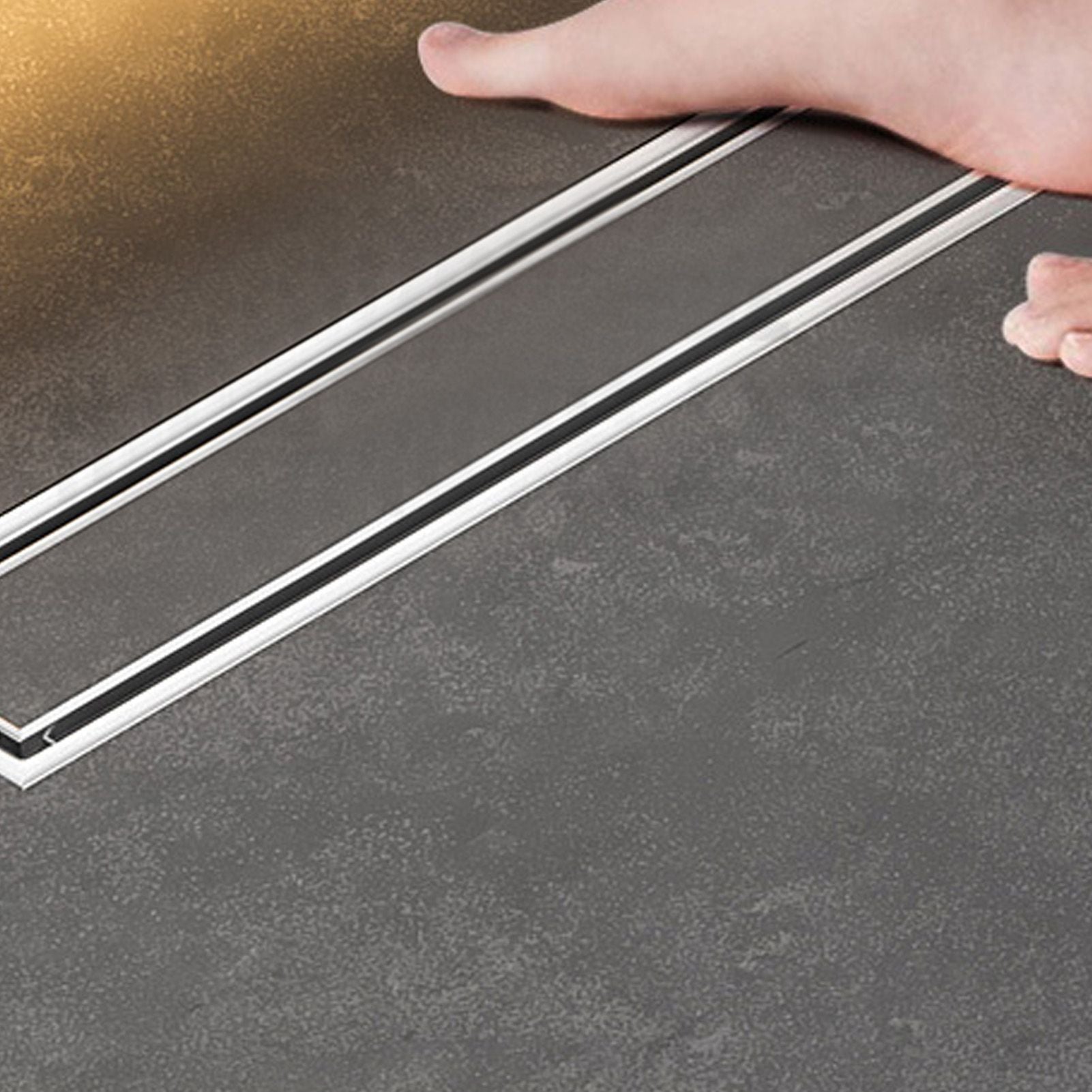 Rectangular Floor Drain Water Barrier Function Avoid Clogging Stainless Steel Shower Linear Drain for Kitchen V1294-YM0521-3116230000911