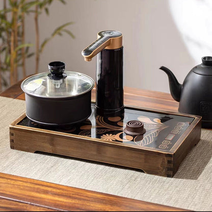 Induction Cooker Wood Frame Minimalist Stable Embedded Electric Tea Stove Base Frame for Tea Cooking V1294-YM0521-3116230002111