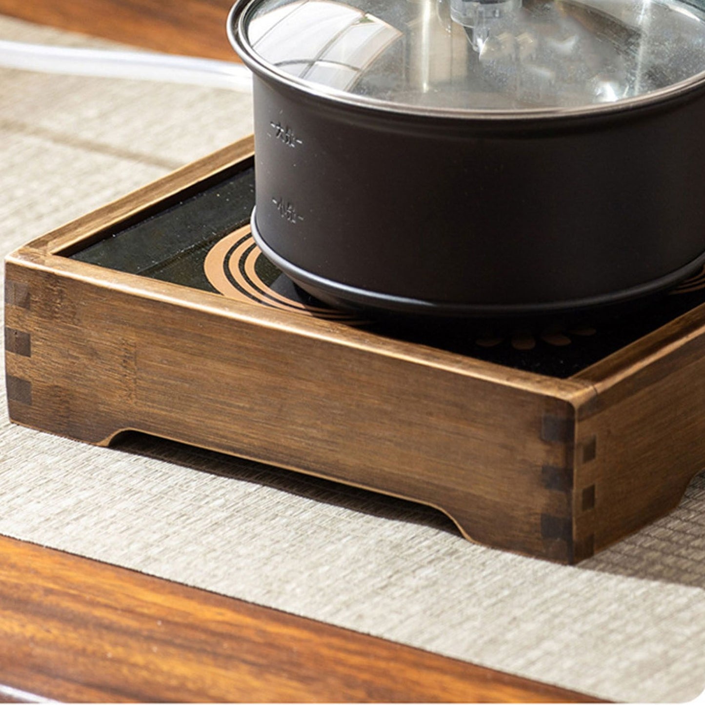 Induction Cooker Wood Frame Minimalist Stable Embedded Electric Tea Stove Base Frame for Tea Cooking V1294-YM0521-3116230002111