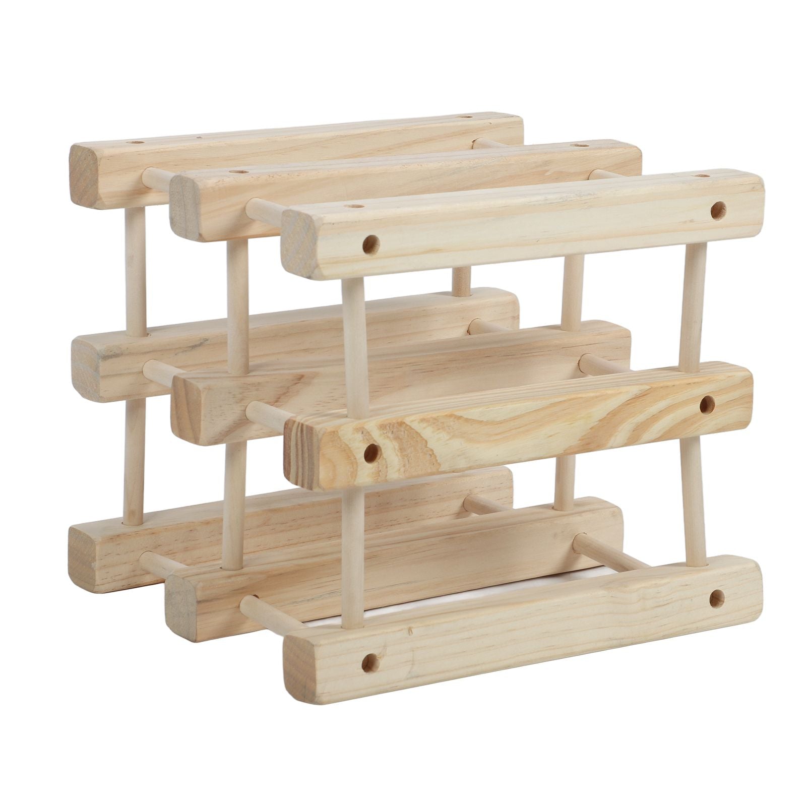 Wine Rack Wood Stackable Modular Wine Rack Wine Holder Free Standing For Kitchen Bar Countertop 6 Bottle V1294-YM0521-3116230002611