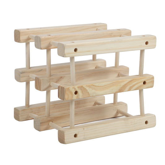 Wine Rack Wood Stackable Modular Wine Rack Wine Holder Free Standing For Kitchen Bar Countertop 6 Bottle V1294-YM0521-3116230002611