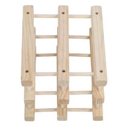 Wine Rack Wood Stackable Modular Wine Rack Wine Holder Free Standing For Kitchen Bar Countertop 6 Bottle V1294-YM0521-3116230002611