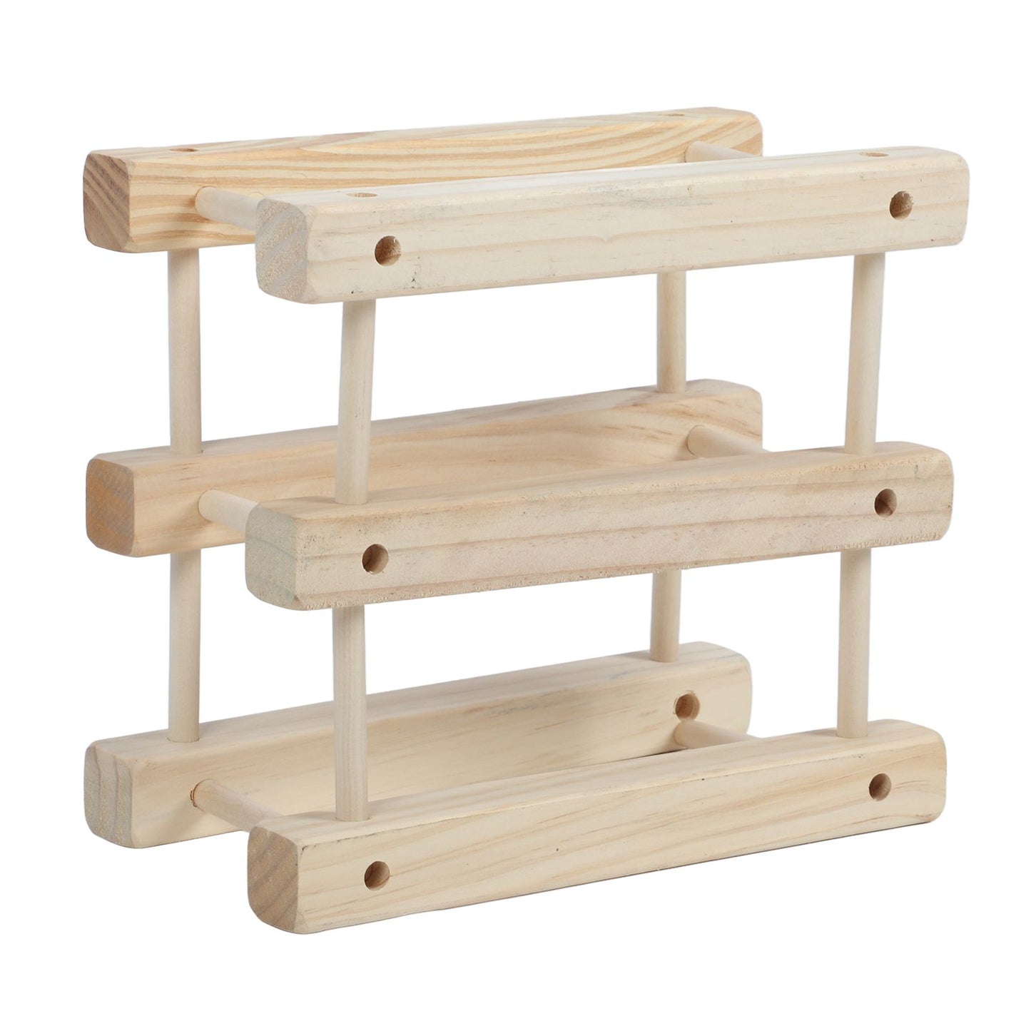 Wine Rack Wood Stackable Modular Wine Rack Wine Holder Free Standing For Kitchen Bar Countertop 6 Bottle V1294-YM0521-3116230002611