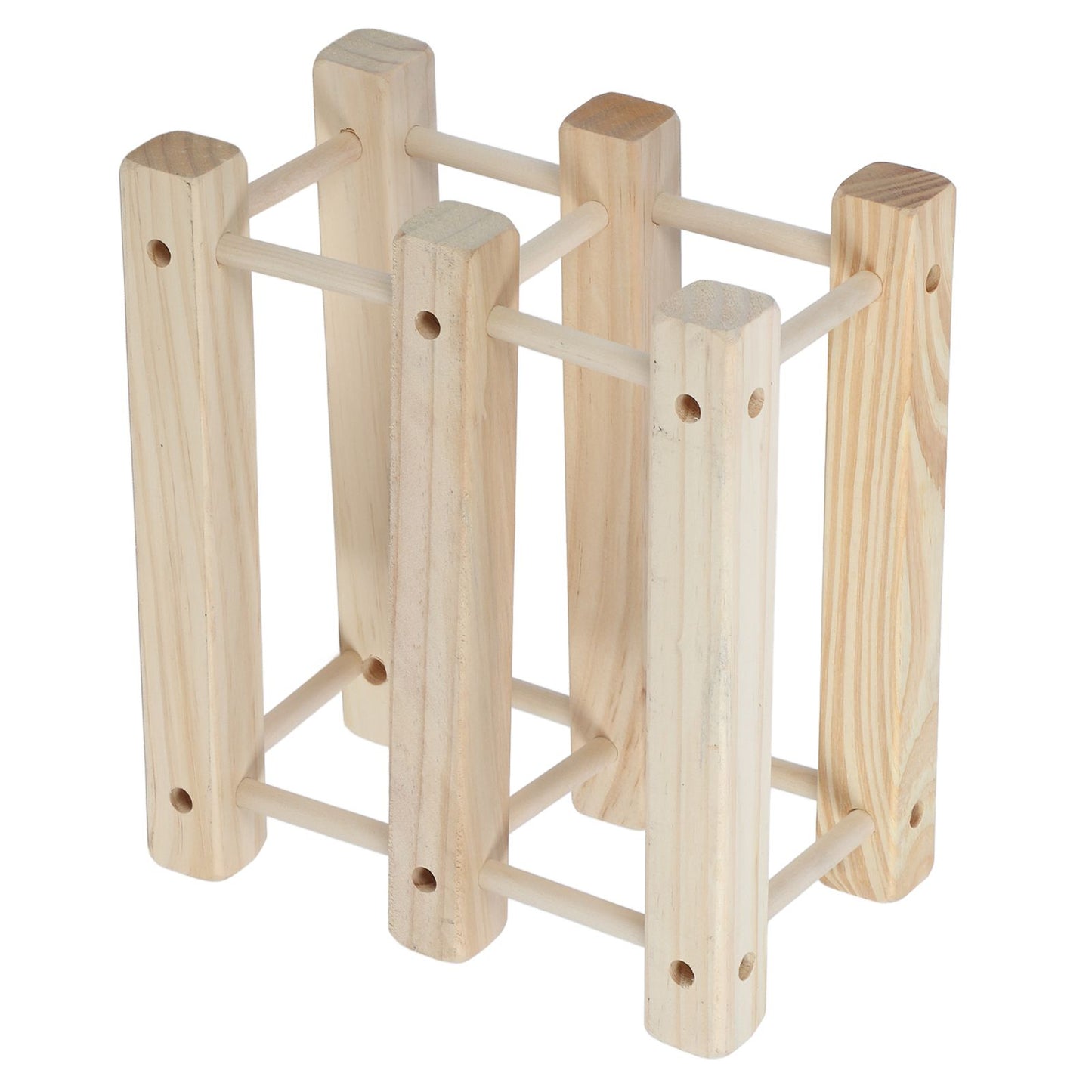 Wine Rack Wood Stackable Modular Wine Rack Wine Holder Free Standing For Kitchen Bar Countertop 6 Bottle V1294-YM0521-3116230002611