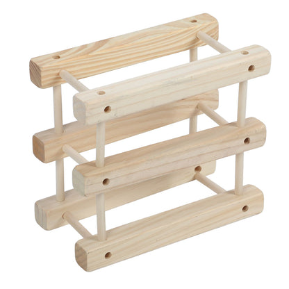 Wine Rack Wood Stackable Modular Wine Rack Wine Holder Free Standing For Kitchen Bar Countertop 6 Bottle V1294-YM0521-3116230002611