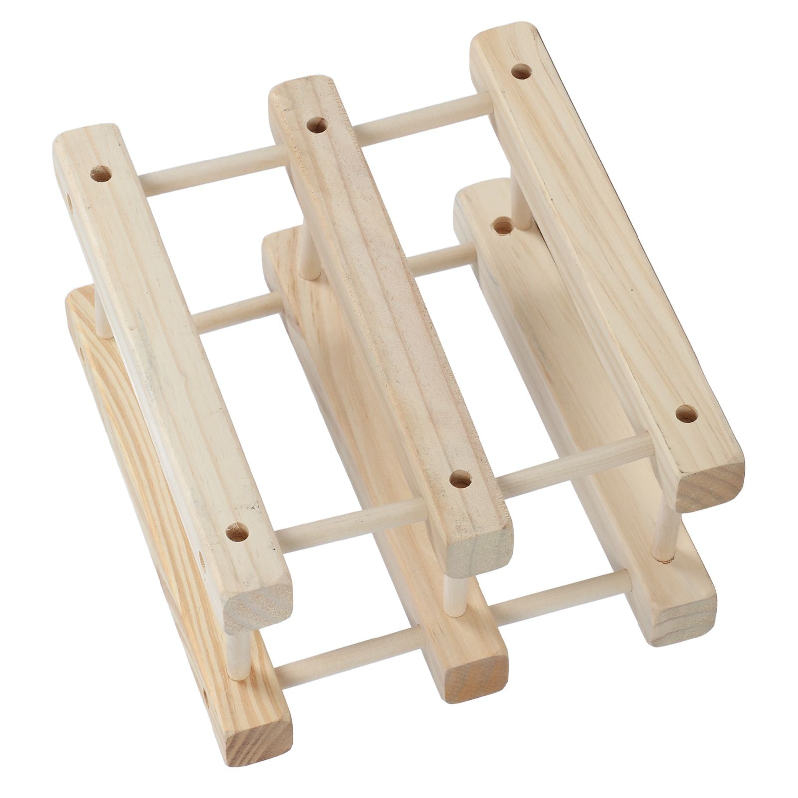 Wine Rack Wood Stackable Modular Wine Rack Wine Holder Free Standing For Kitchen Bar Countertop 6 Bottle V1294-YM0521-3116230002611