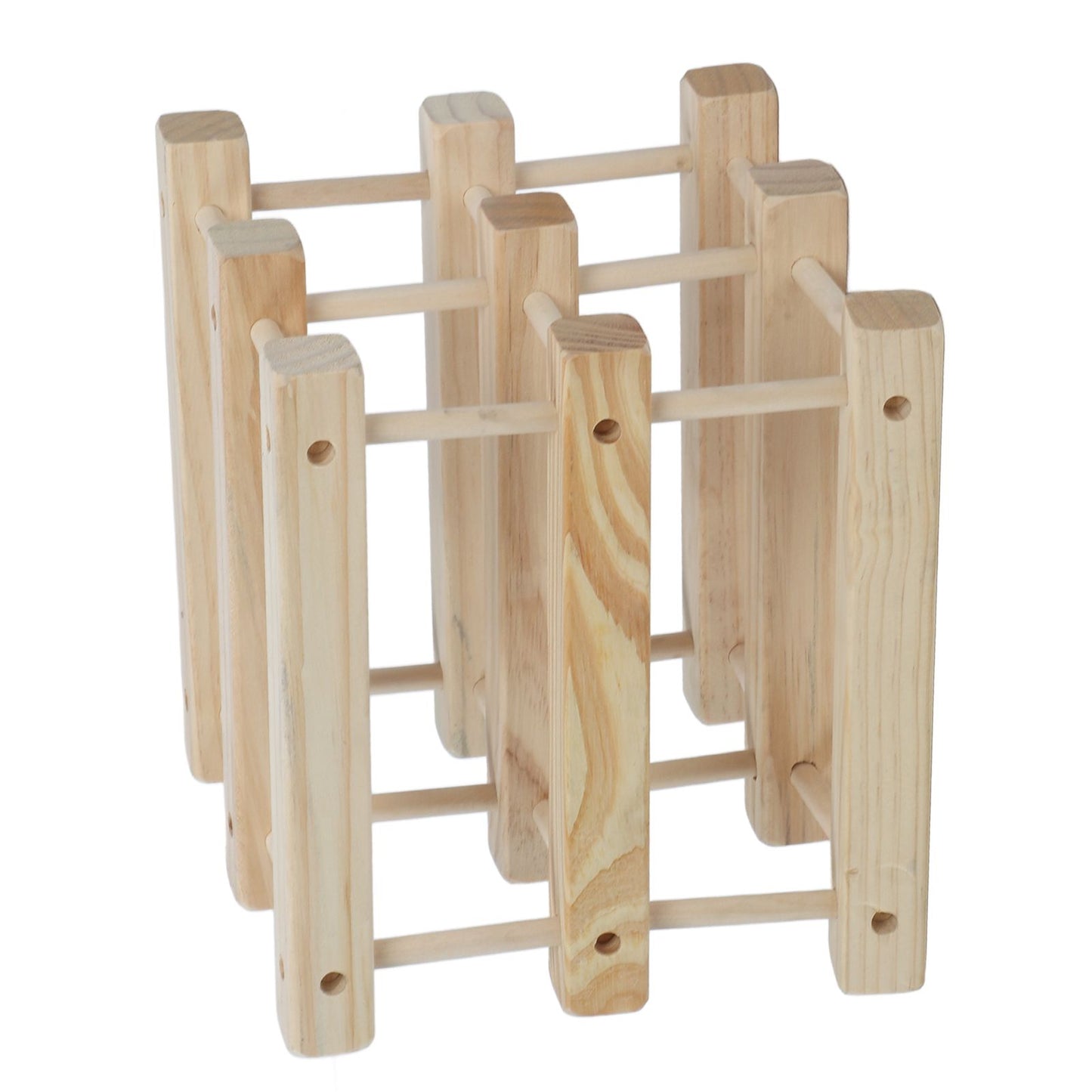Wine Rack Wood Stackable Modular Wine Rack Wine Holder Free Standing For Kitchen Bar Countertop 6 Bottle V1294-YM0521-3116230002611