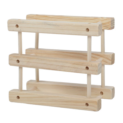 Wine Rack Wood Stackable Modular Wine Rack Wine Holder Free Standing For Kitchen Bar Countertop 6 Bottle V1294-YM0521-3116230002611