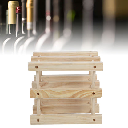 Wine Rack Wood Stackable Modular Wine Rack Wine Holder Free Standing For Kitchen Bar Countertop 6 Bottle V1294-YM0521-3116230002611