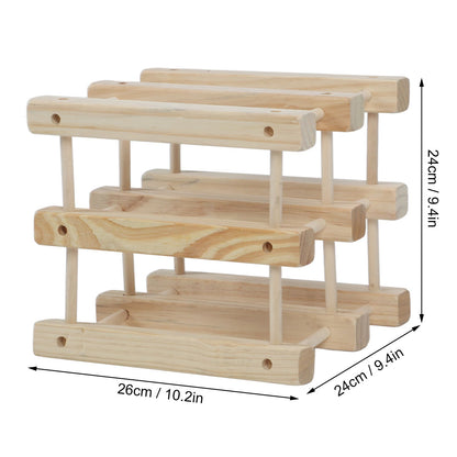 Wine Rack Wood Stackable Modular Wine Rack Wine Holder Free Standing For Kitchen Bar Countertop 6 Bottle V1294-YM0521-3116230002611