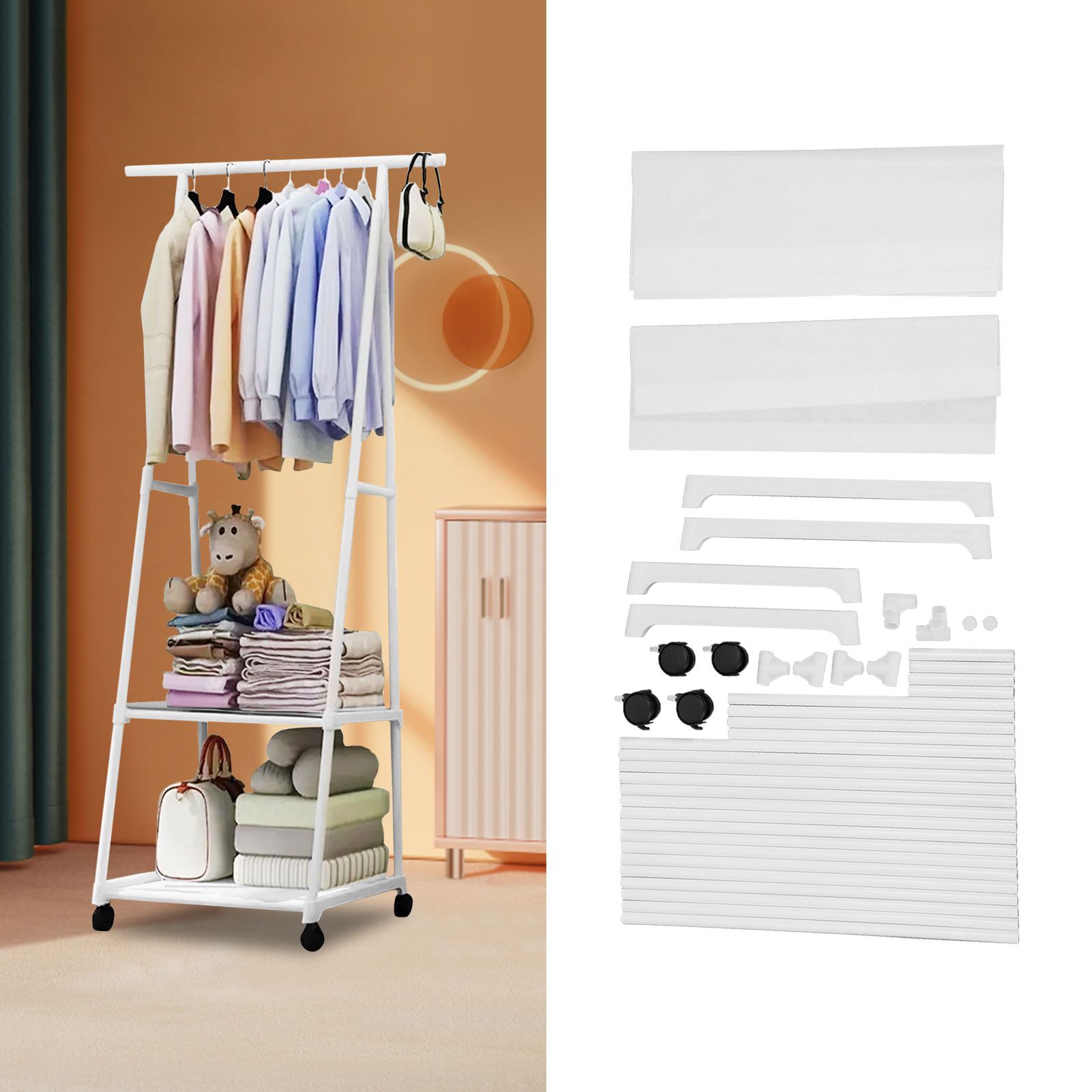 Clothing Garment Rack Multifunctional Triangular Movable Multi Layer Storage Heavy Duty Clothing Rack for V1294-YM0521-3116230002911
