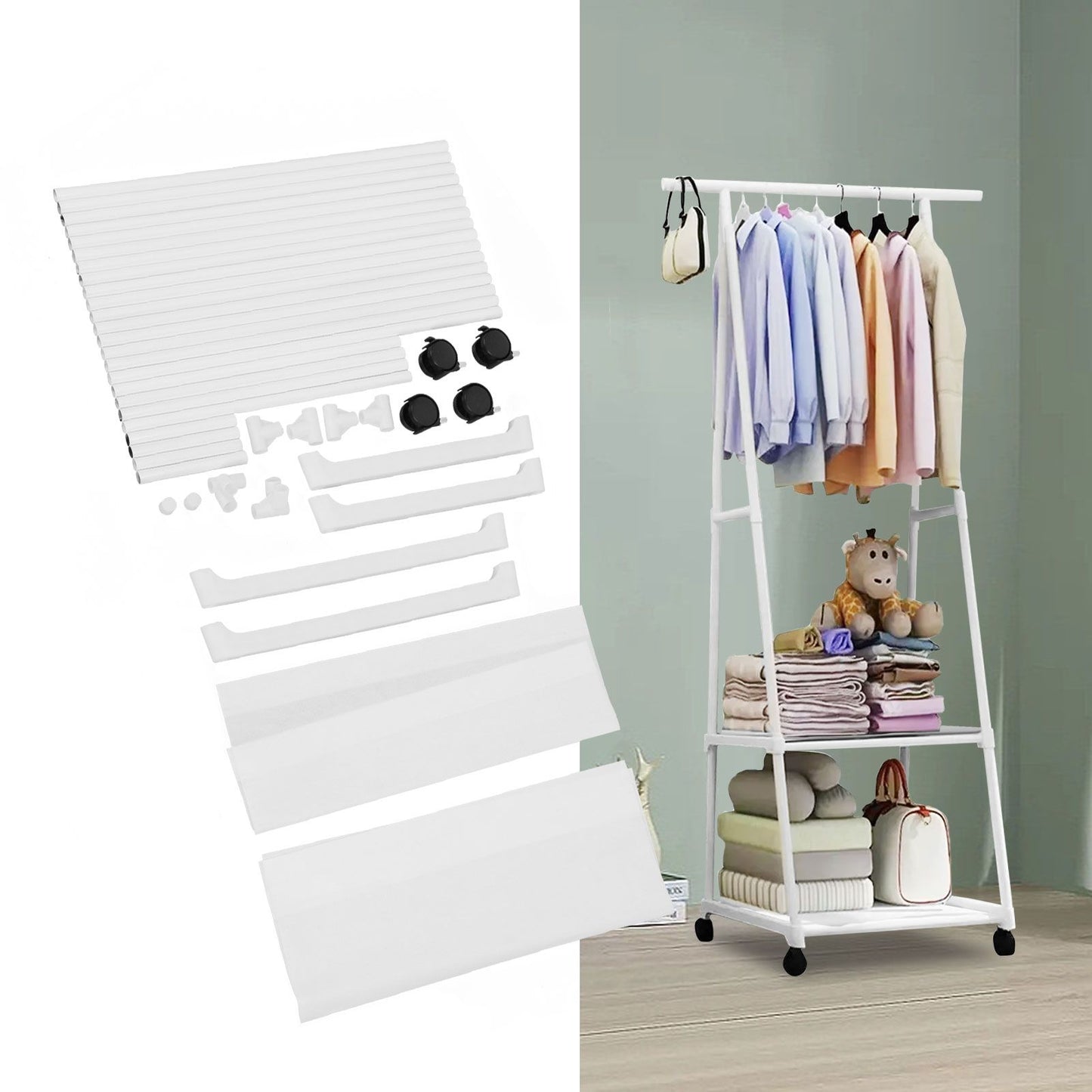 Clothing Garment Rack Multifunctional Triangular Movable Multi Layer Storage Heavy Duty Clothing Rack for V1294-YM0521-3116230002911