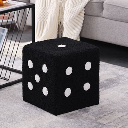 Foot Stool Soft Comfortable Simple Warm Sturdy Base Cube Stool for Home Living Room Bedroom Black 20x20x20cm V1294-YM0521-3116230003013