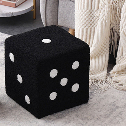 Foot Stool Soft Comfortable Simple Warm Sturdy Base Cube Stool for Home Living Room Bedroom Black 29x29x25cm V1294-YM0521-3116230003014