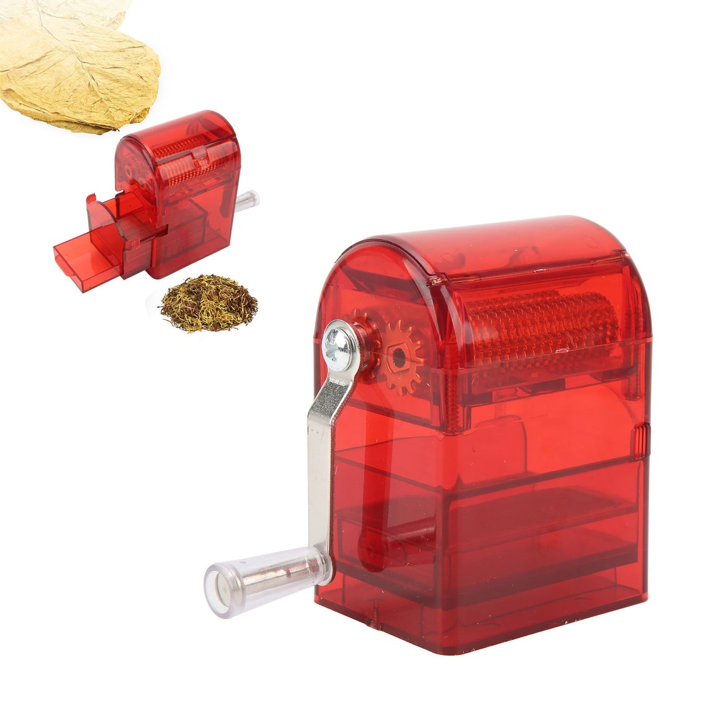 Hand Crank Pattern Smoking Crusher Plastic Cigarette Grinder Hand Operated Tobacco Mill Red V1294-YM0521-3117220271412