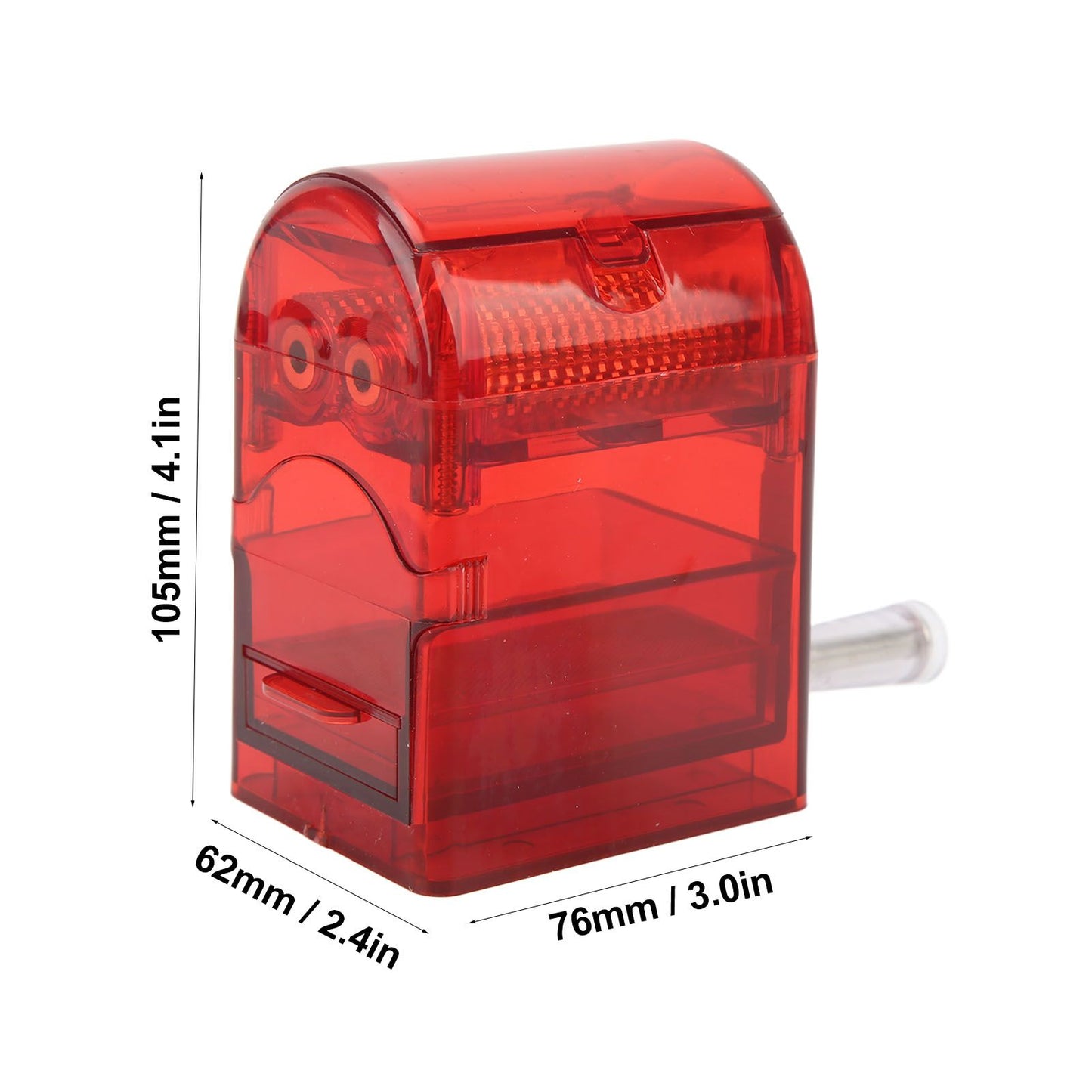 Hand Crank Pattern Smoking Crusher Plastic Cigarette Grinder Hand Operated Tobacco Mill Red V1294-YM0521-3117220271412