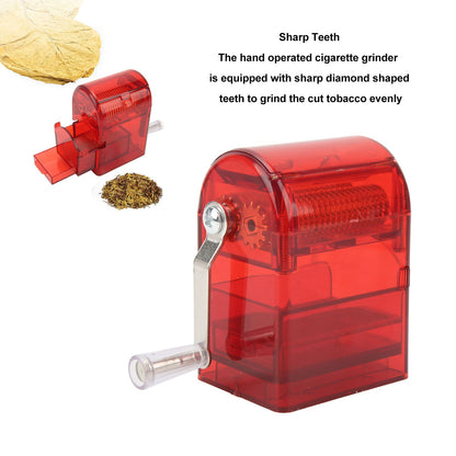 Hand Crank Pattern Smoking Crusher Plastic Cigarette Grinder Hand Operated Tobacco Mill Red V1294-YM0521-3117220271412