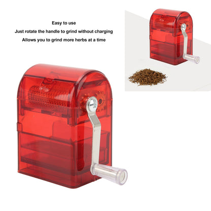 Hand Crank Pattern Smoking Crusher Plastic Cigarette Grinder Hand Operated Tobacco Mill Red V1294-YM0521-3117220271412