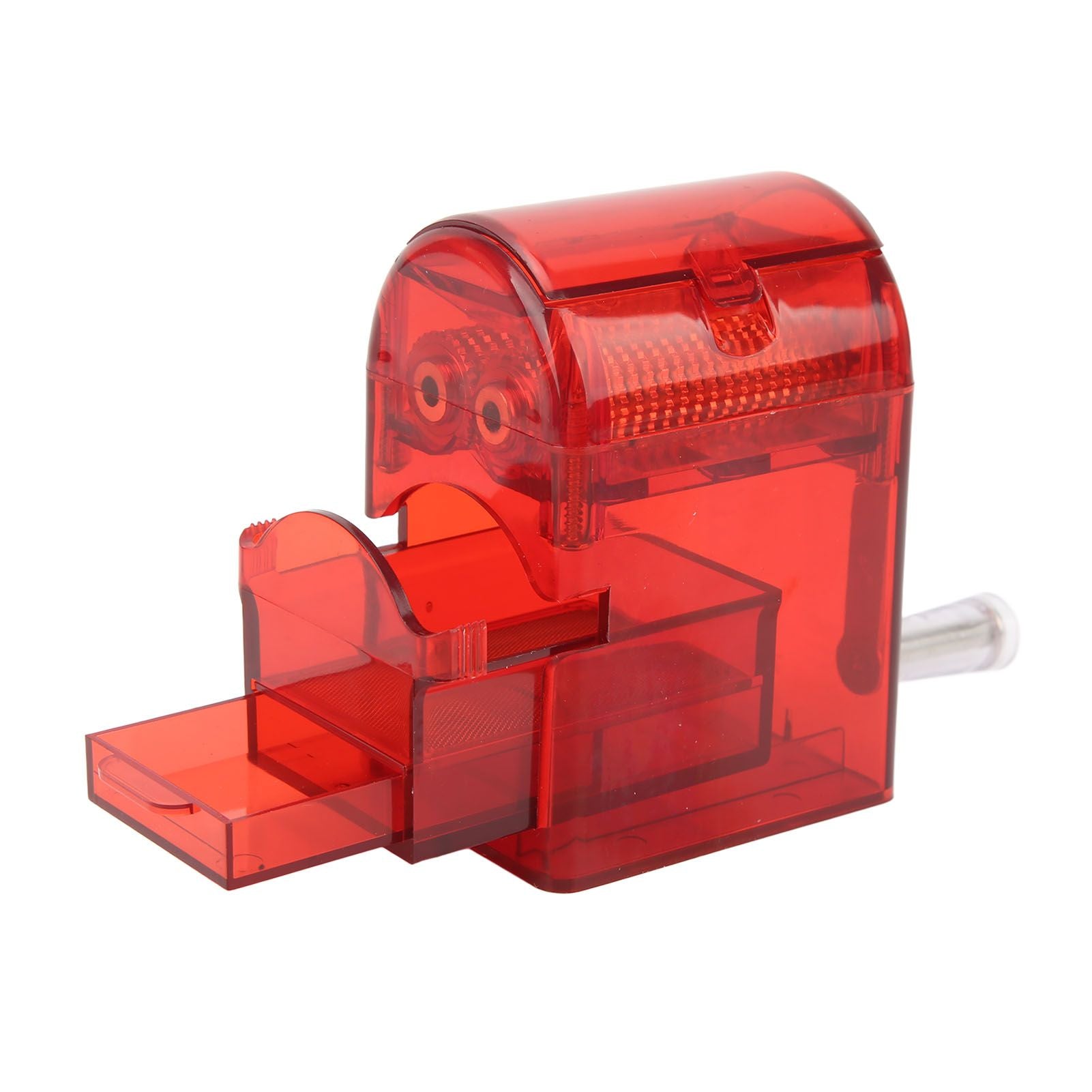 Hand Crank Pattern Smoking Crusher Plastic Cigarette Grinder Hand Operated Tobacco Mill Red V1294-YM0521-3117220271412