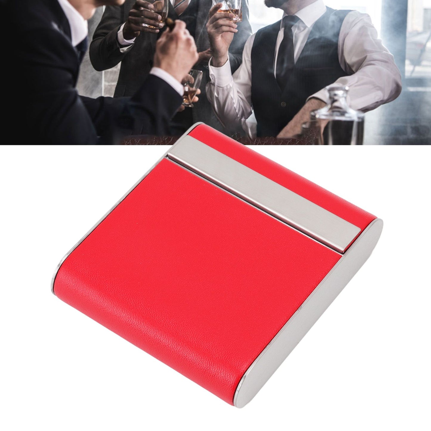 Aluminum Alloy Cigarette Case Box Hold 20pcs Flip for Men Women Smoking Accessories Red V1294-YM0521-3117220273014