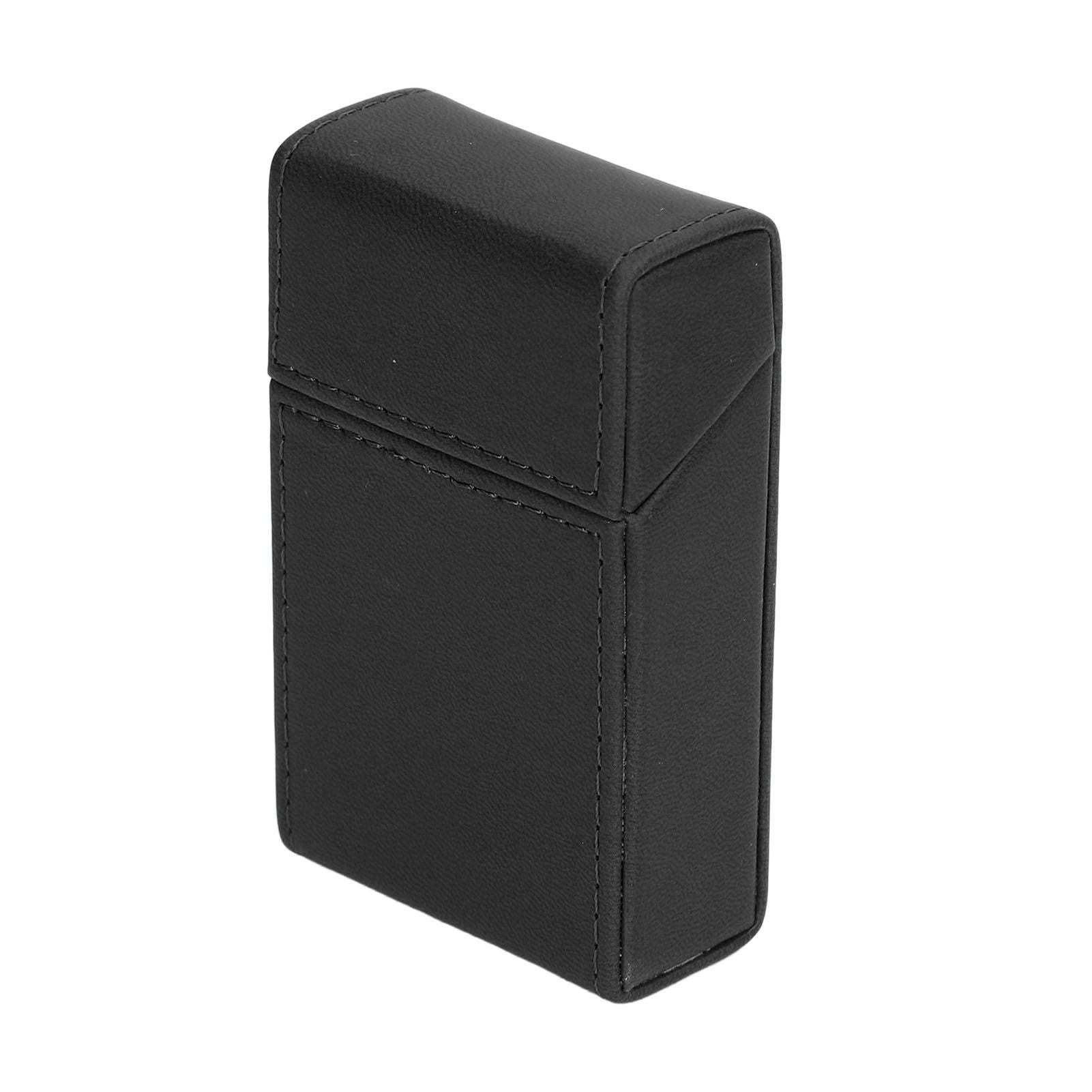 Cigarettes Box PU Leather Holder Cigarettes Box Case for 20PCS Cigarettes Travel Home Black V1294-YM0521-3117220274511