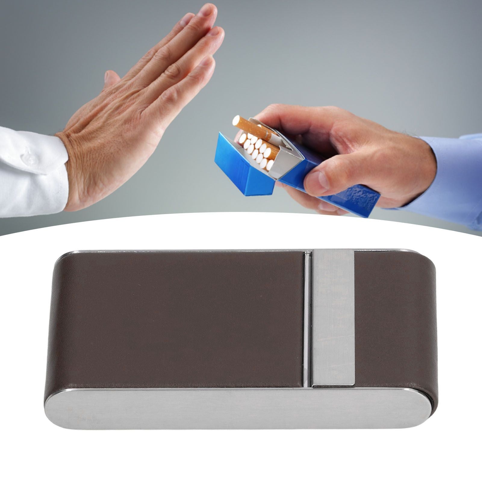 Cigarette Case Stainless Steel Cigarette Container Holder Men Women Portable Cigarette Box Coffee V1294-YM0521-3117220275211
