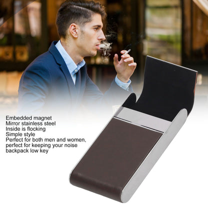 Cigarette Case Stainless Steel Cigarette Container Holder Men Women Portable Cigarette Box Coffee V1294-YM0521-3117220275211
