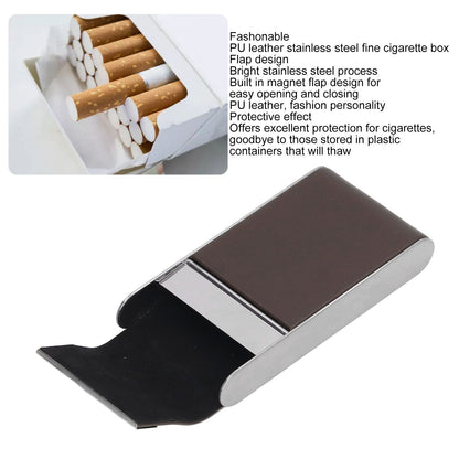 Cigarette Case Stainless Steel Cigarette Container Holder Men Women Portable Cigarette Box Coffee V1294-YM0521-3117220275211