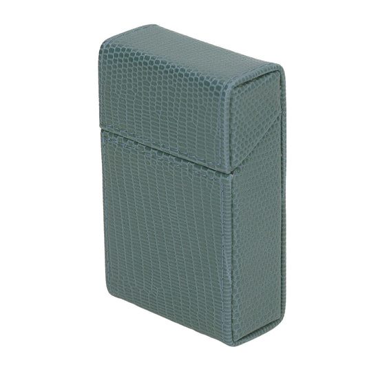 Cigarettes Box Holder Lizard Designed PU Leather Cigarettes Box Storage Case for Women Men Green V1294-YM0521-3117220275312