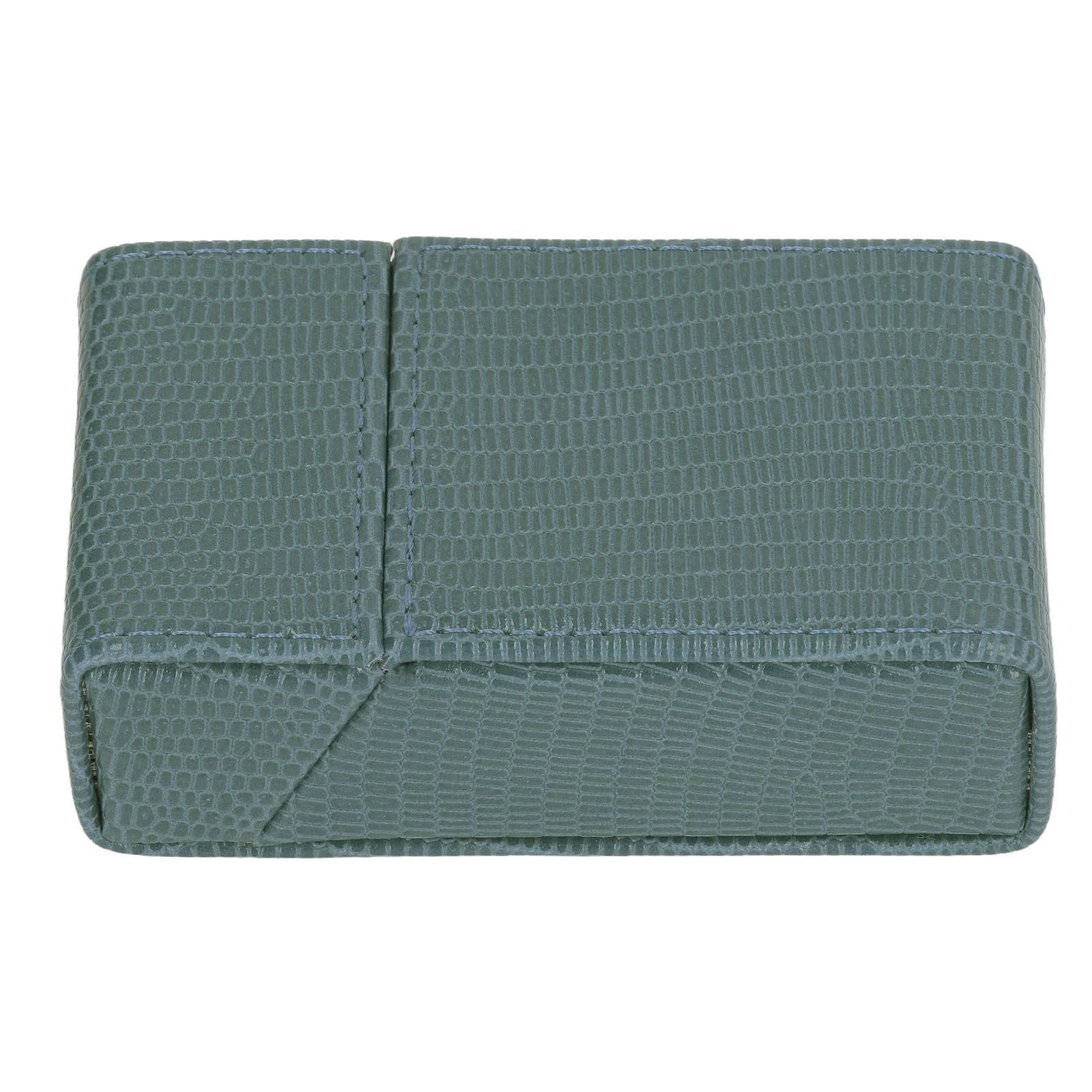 Cigarettes Box Holder Lizard Designed PU Leather Cigarettes Box Storage Case for Women Men Green V1294-YM0521-3117220275312
