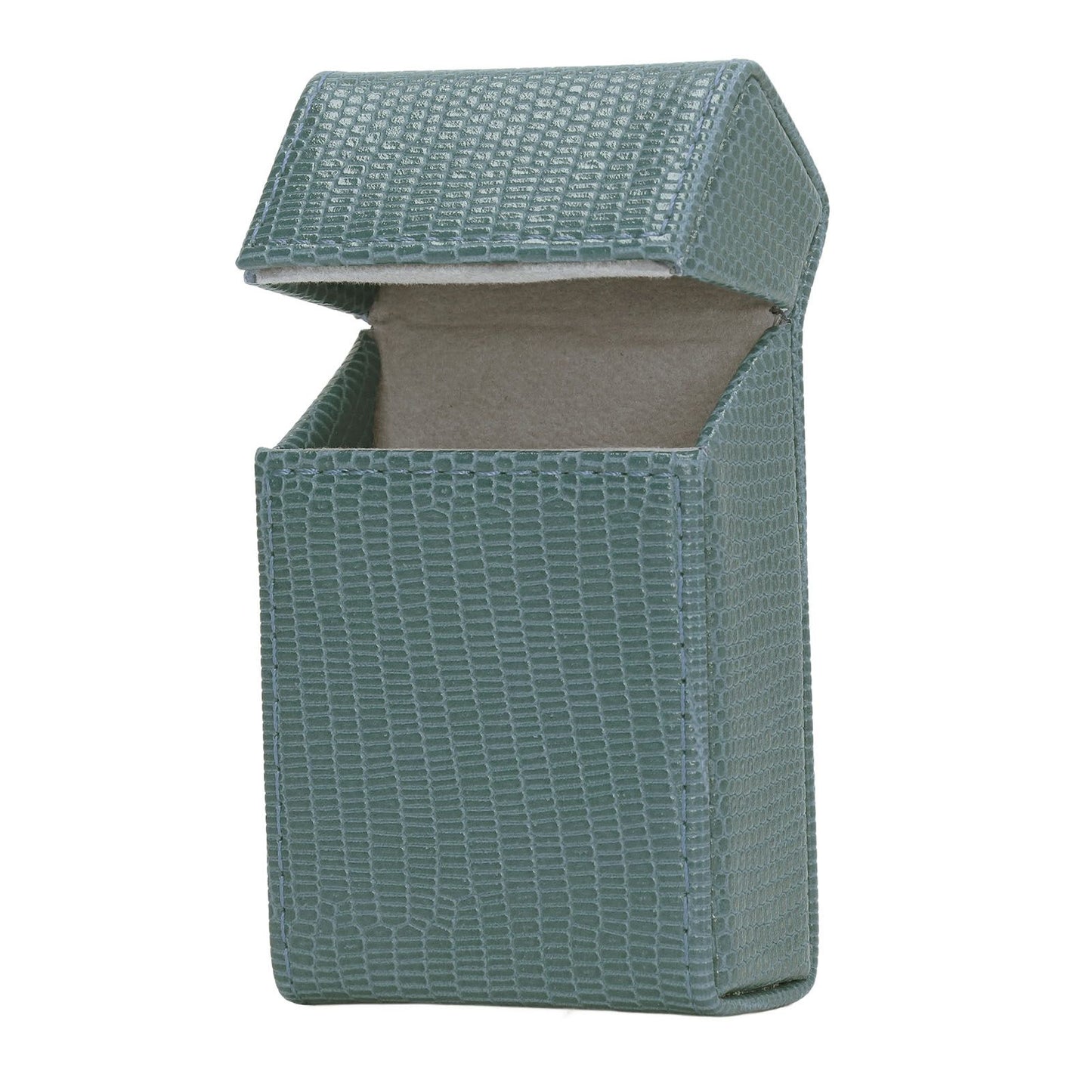 Cigarettes Box Holder Lizard Designed PU Leather Cigarettes Box Storage Case for Women Men Green V1294-YM0521-3117220275312