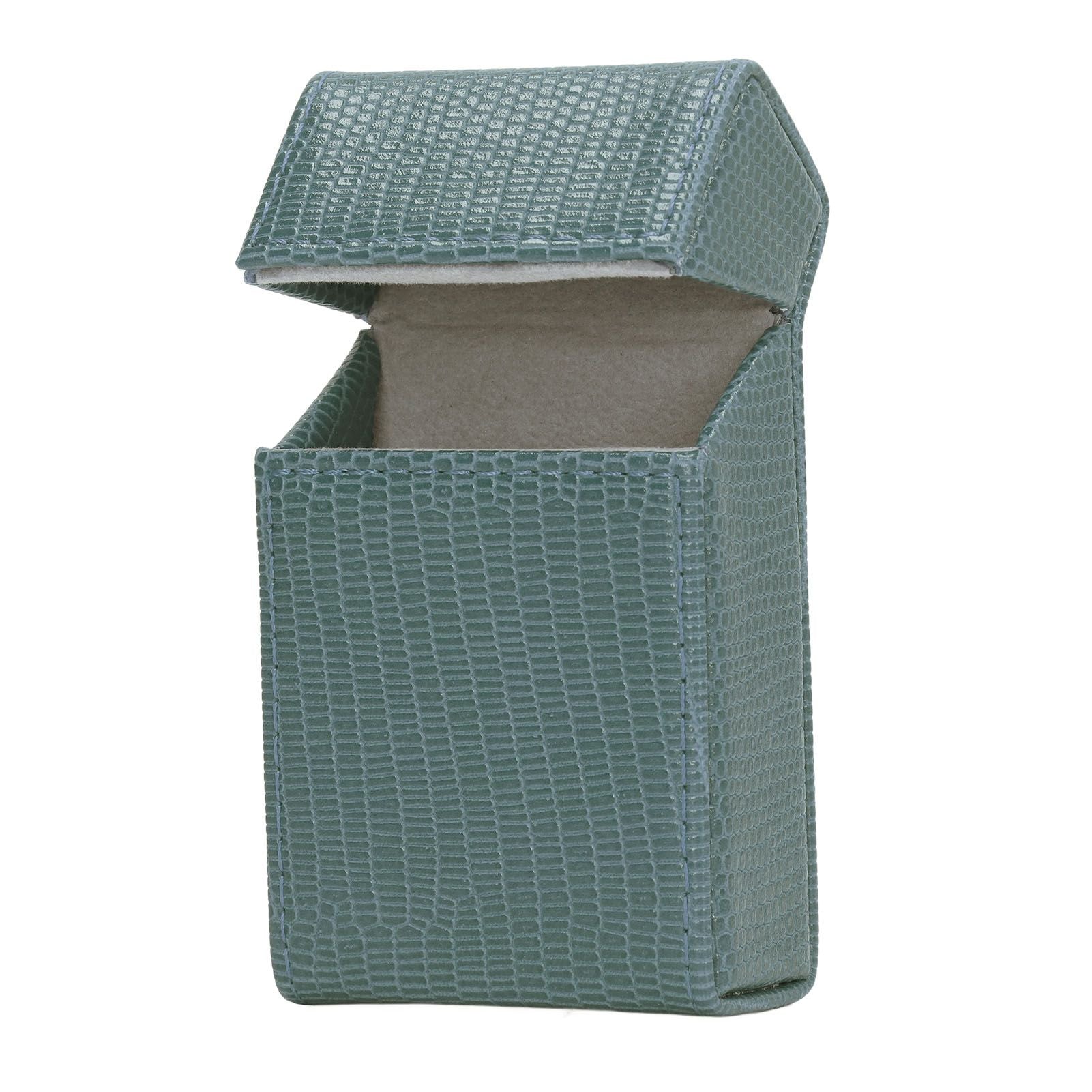 Cigarettes Box Holder Lizard Designed PU Leather Cigarettes Box Storage Case for Women Men Green V1294-YM0521-3117220275312