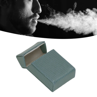 Cigarettes Box Holder Lizard Designed PU Leather Cigarettes Box Storage Case for Women Men Green V1294-YM0521-3117220275312