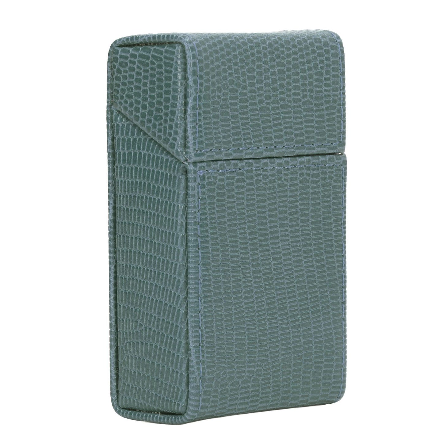 Cigarettes Box Holder Lizard Designed PU Leather Cigarettes Box Storage Case for Women Men Green V1294-YM0521-3117220275312