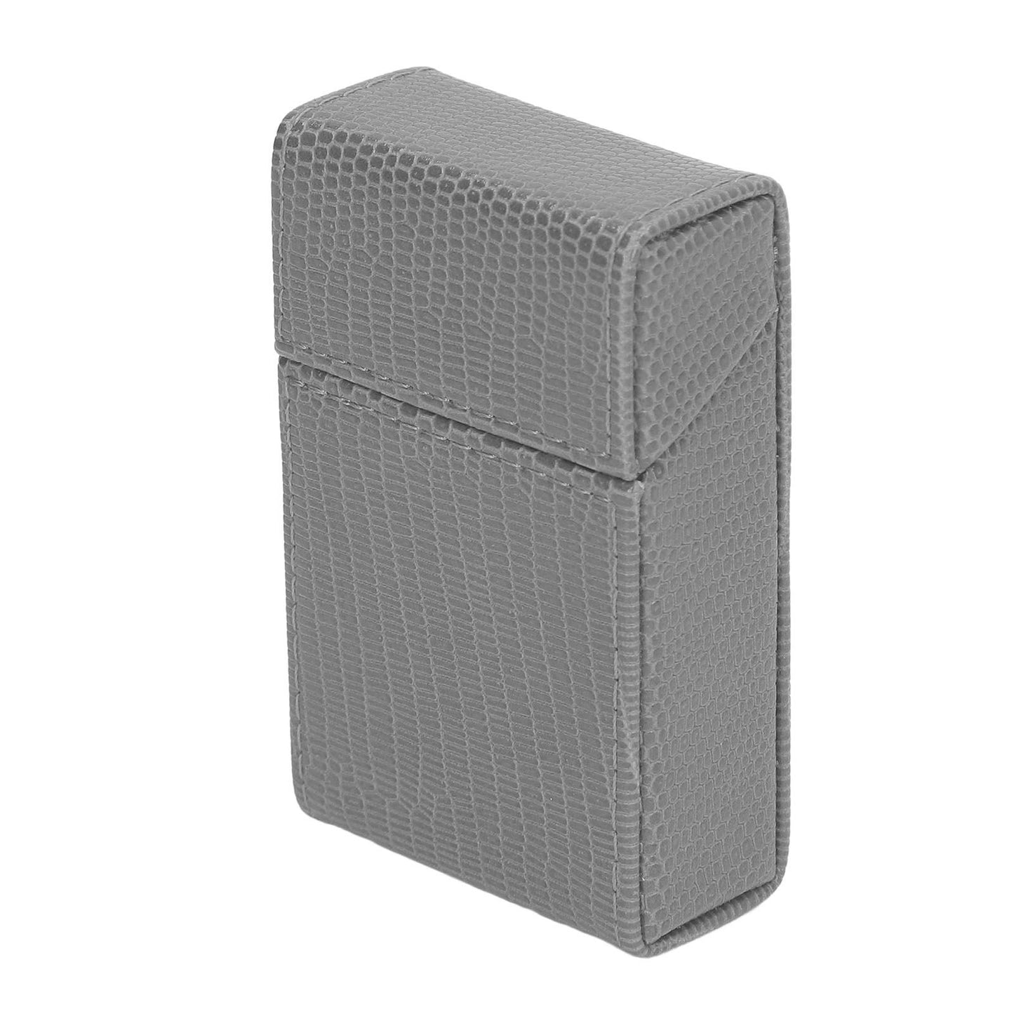 Cigarettes Box Holder Lizard Designed PU Leather Cigarettes Box Storage Case for Women Men Grey V1294-YM0521-3117220275313