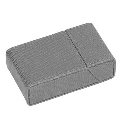 Cigarettes Box Holder Lizard Designed PU Leather Cigarettes Box Storage Case for Women Men Grey V1294-YM0521-3117220275313