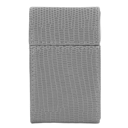 Cigarettes Box Holder Lizard Designed PU Leather Cigarettes Box Storage Case for Women Men Grey V1294-YM0521-3117220275313