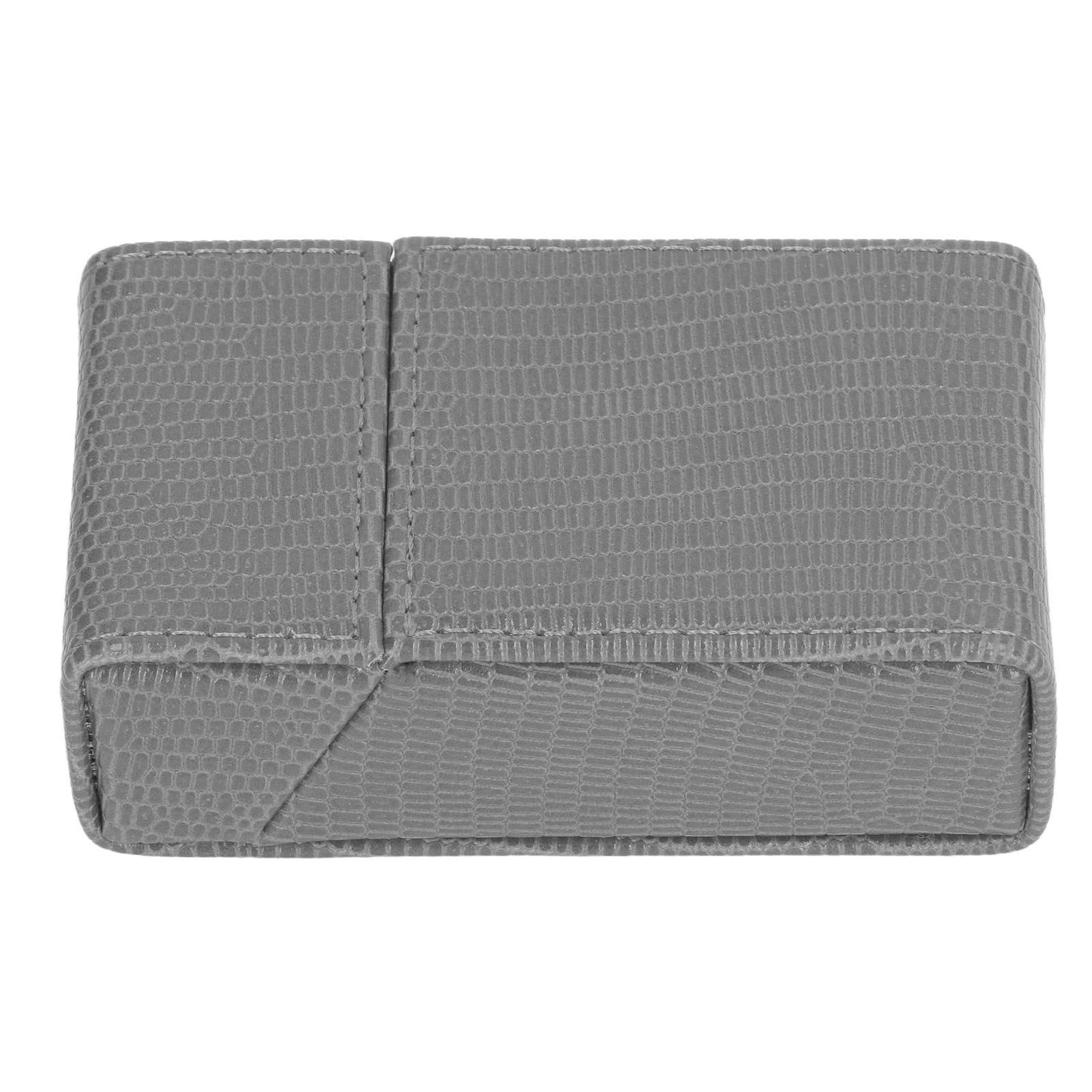 Cigarettes Box Holder Lizard Designed PU Leather Cigarettes Box Storage Case for Women Men Grey V1294-YM0521-3117220275313