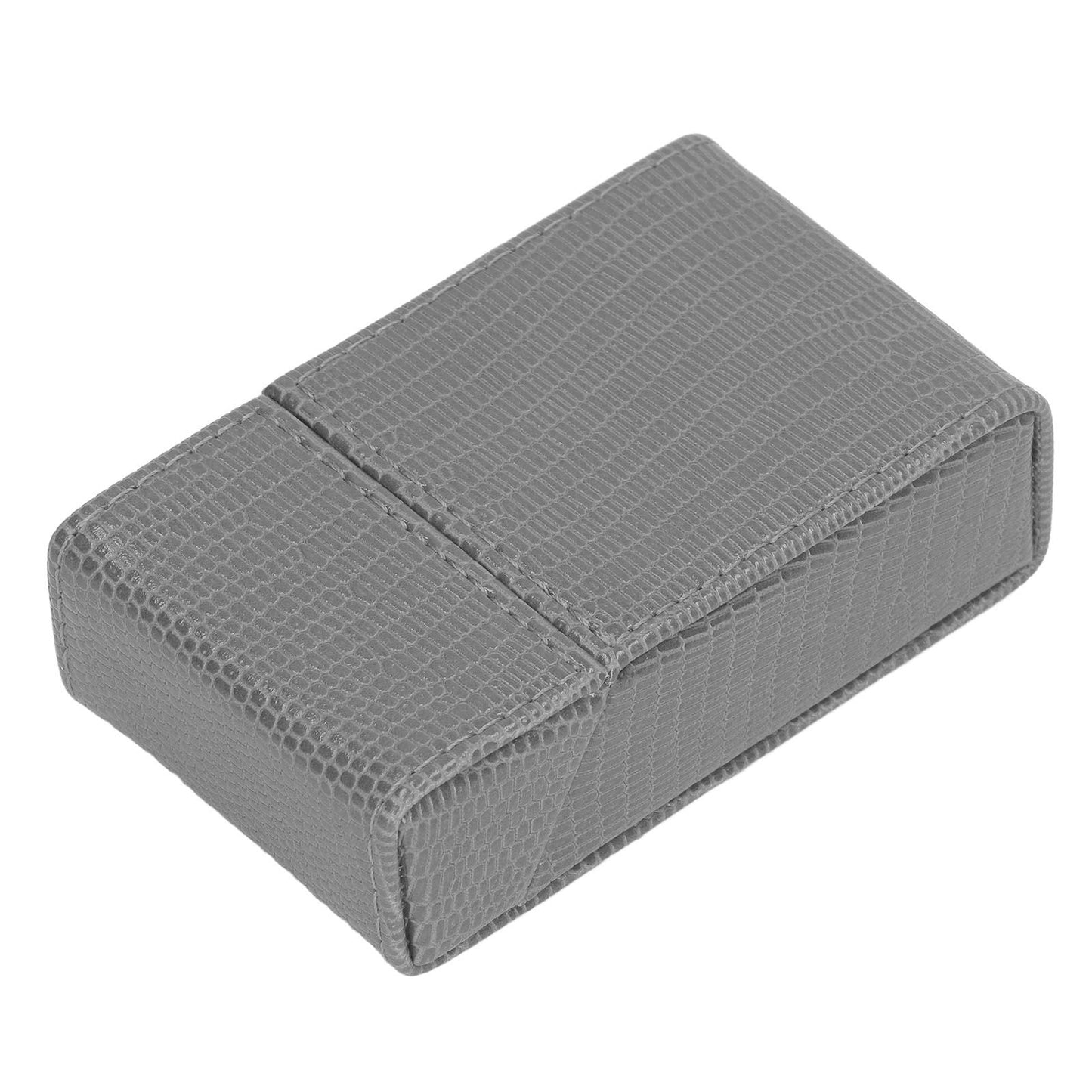 Cigarettes Box Holder Lizard Designed PU Leather Cigarettes Box Storage Case for Women Men Grey V1294-YM0521-3117220275313