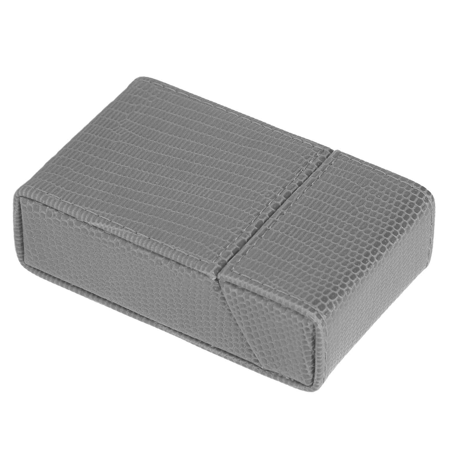 Cigarettes Box Holder Lizard Designed PU Leather Cigarettes Box Storage Case for Women Men Grey V1294-YM0521-3117220275313